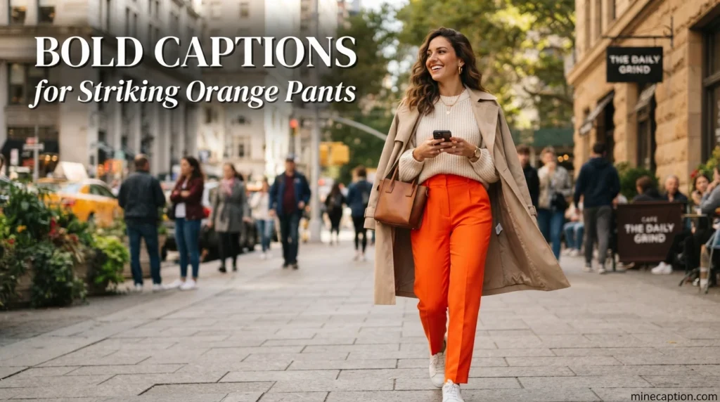 Bold Captions for Striking Orange Pants