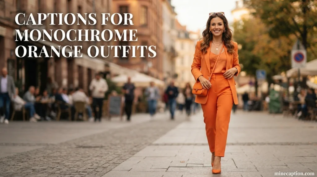 Captions for Monochrome Orange Outfits