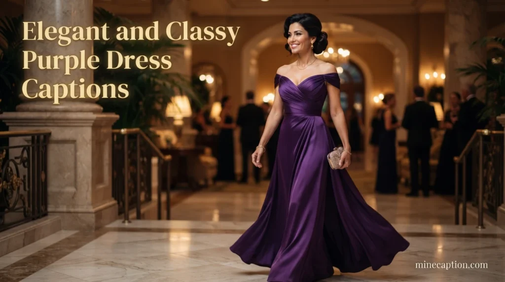 Elegant and Classy Purple Dress Captions