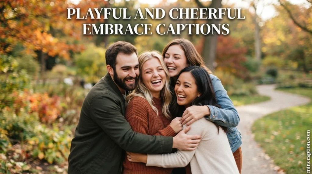 Playful and Cheerful Embrace Captions