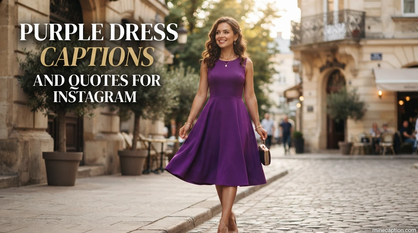 purple dress captions and quotes for instagram