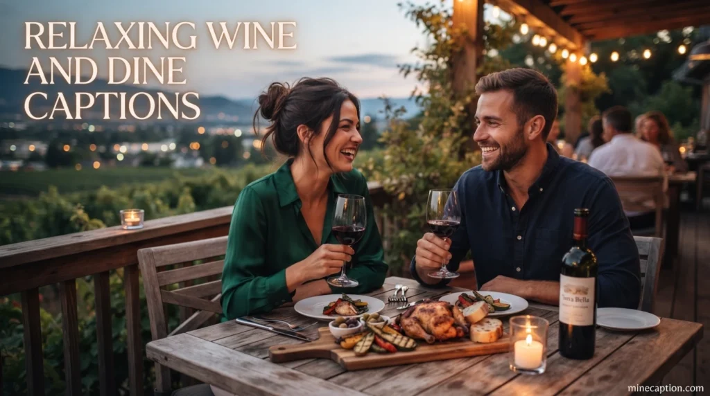 Relaxing Wine And Dine Captions