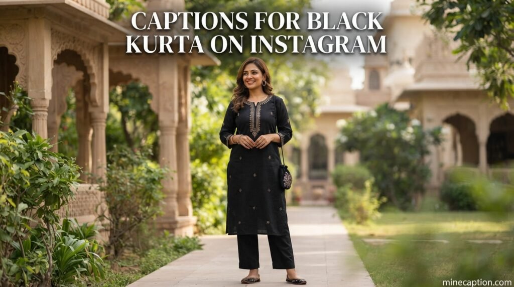 Captions for Black Kurta on Instagram