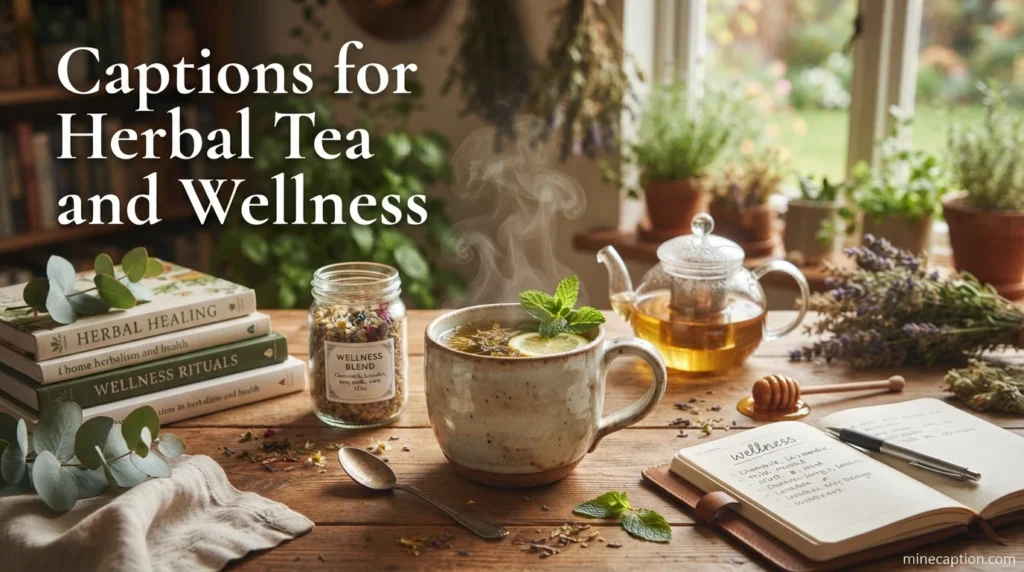Captions for Herbal Tea and Wellness