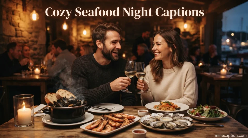 Cozy Seafood Night Captions