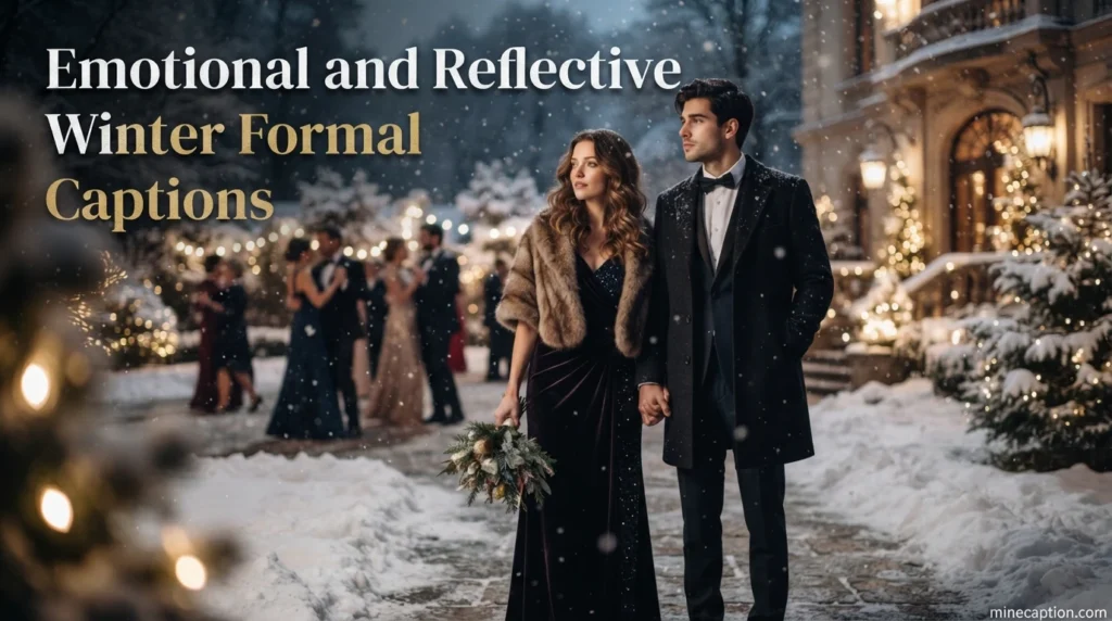 Emotional and Reflective Winter Formal Captions