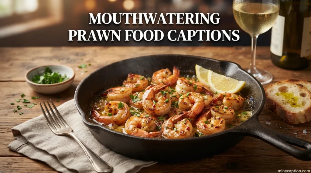 Mouthwatering Prawn Food Captions