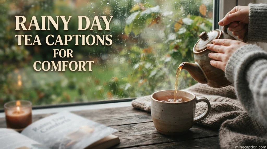 Rainy Day Tea Captions for Comfort