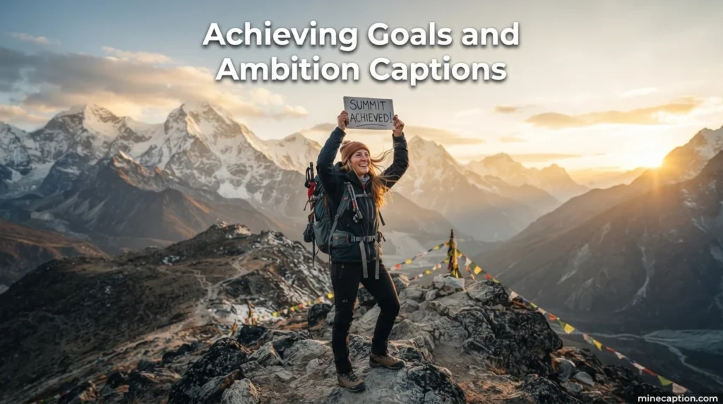 Achieving Goals and Ambition Captions