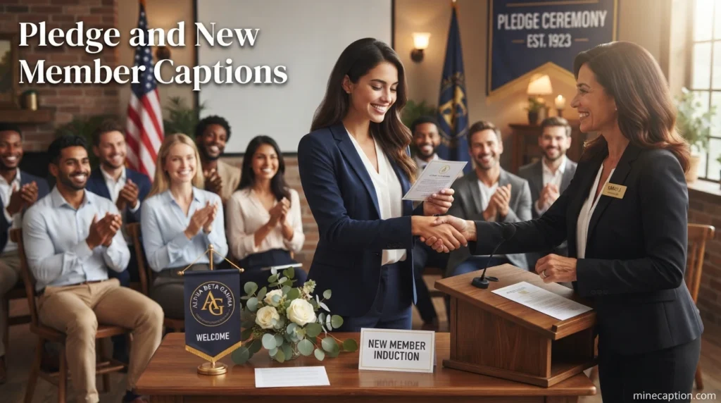Pledge and New Member Captions