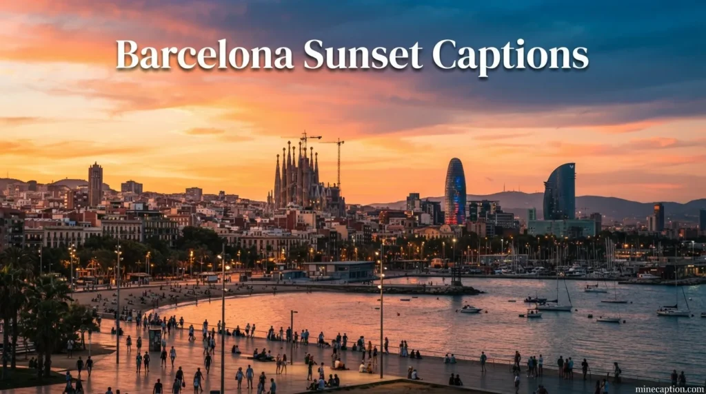 Barcelona Sunset Captions