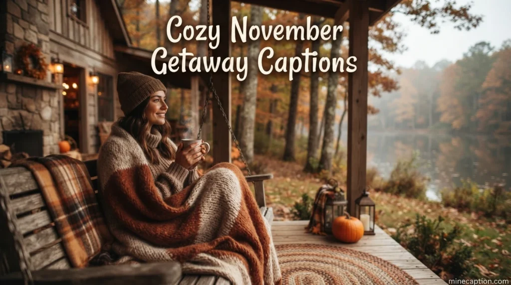Cozy November Getaway Captions