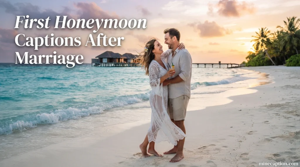 First Honeymoon Captions After Marriage