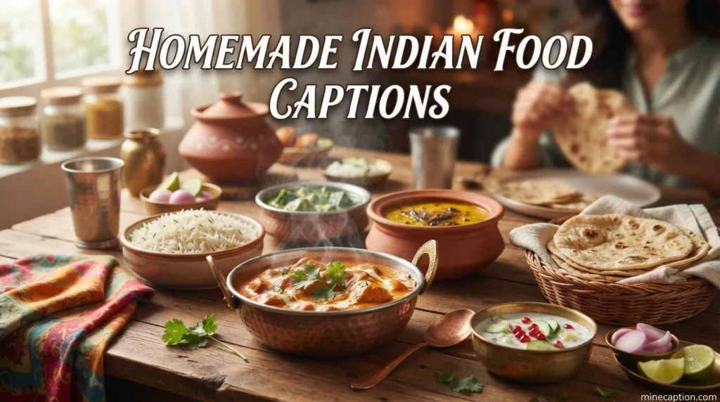 Homemade Indian Food Captions