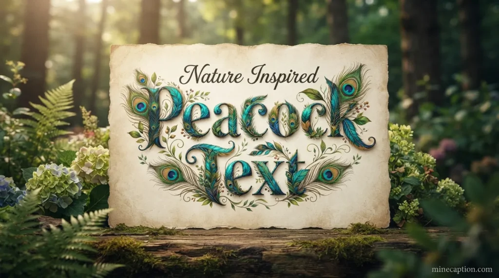 Nature Inspired Peacock Text