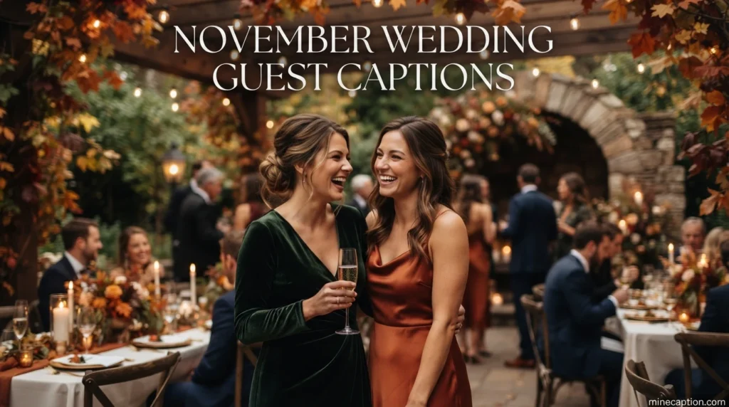 November Wedding Guest Captions