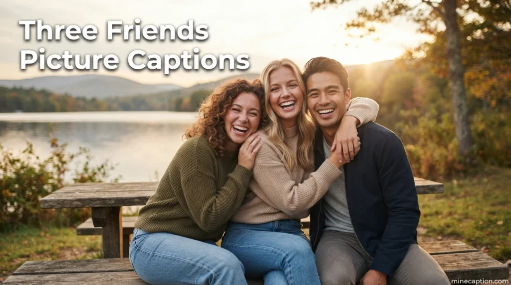 Three Friends Picture Captions