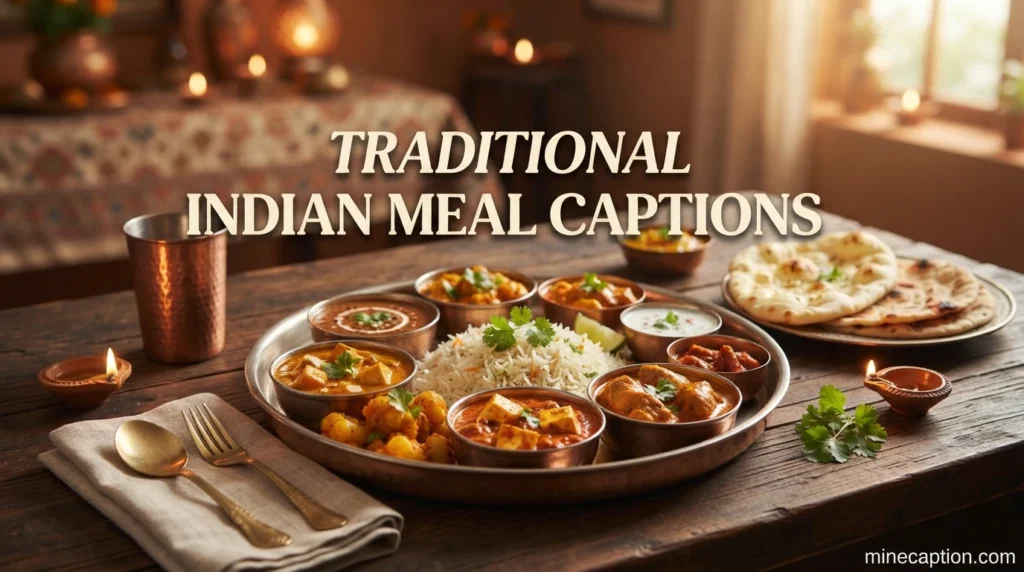 Traditional Indian Meal Captions