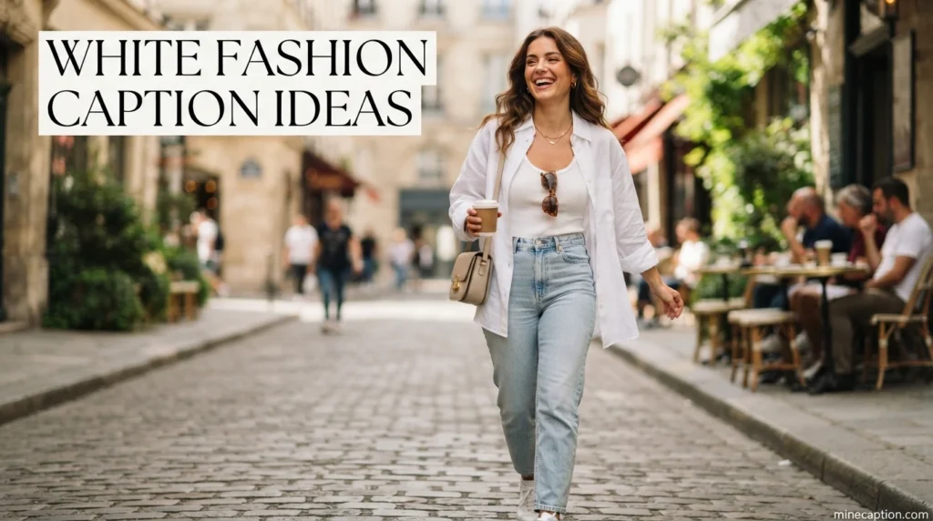 White Fashion Caption Ideas